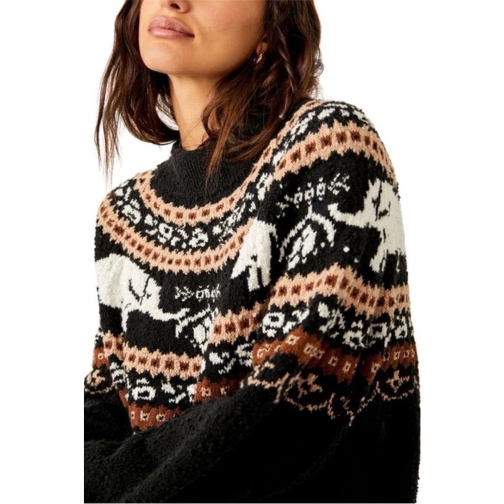 Free People Nellie sweater with elephants size large - Picture 4 of 10